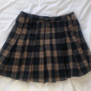 Plaid Pleated Mini Skirt